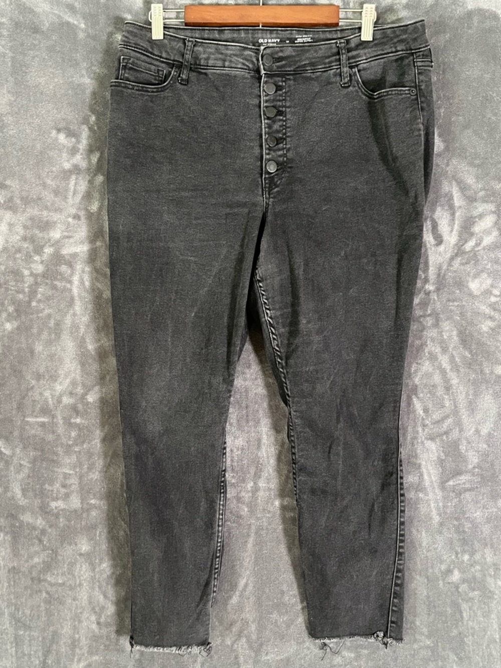 OLD NAVY 18 Black Extra High-Rise ROCKSTAR SUPER SKINNY